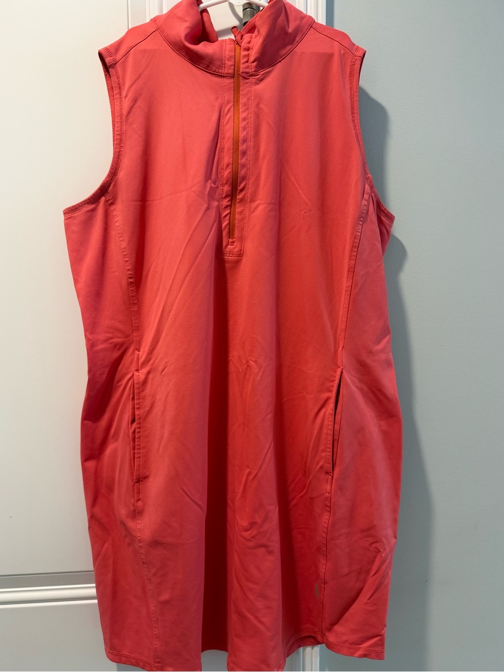 Tommy Bahama Coral Sleeveless Zip-Front Golf Dress